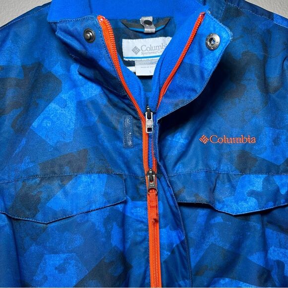 Columbia Interchange Omni Tech wind waterproof blue camo jacket boy’s size large - Picture 3 of 10